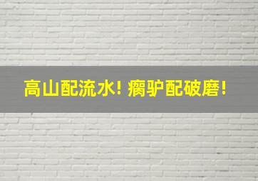 高山配流水! 瘸驴配破磨!